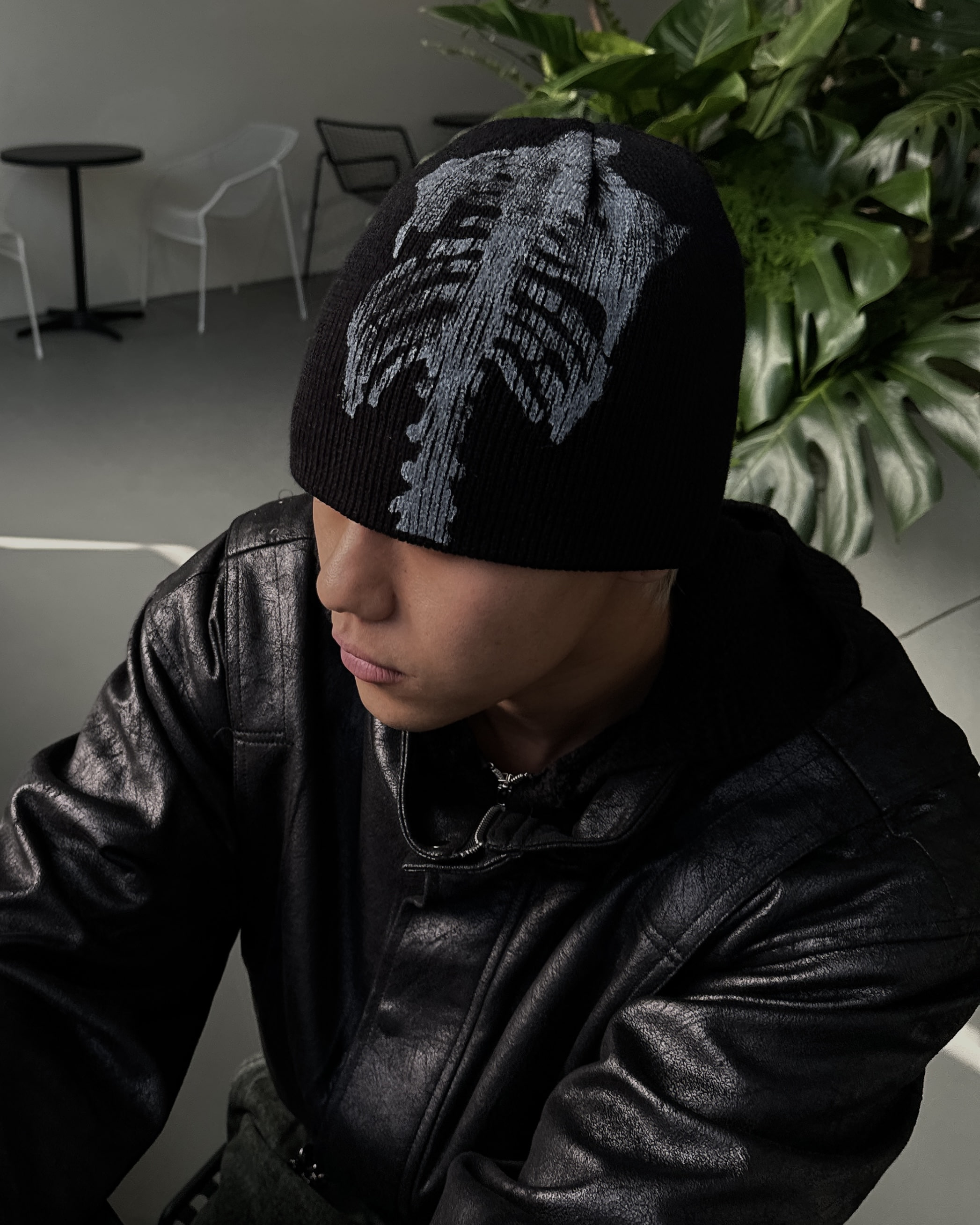 X–ray hand painting beanie(2Color)