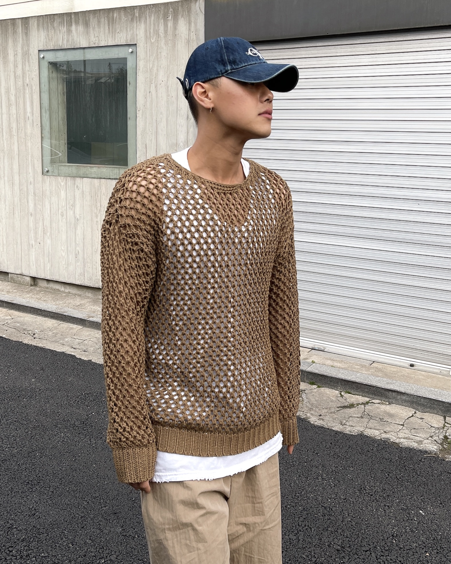 Loose net see through knit(3Color)