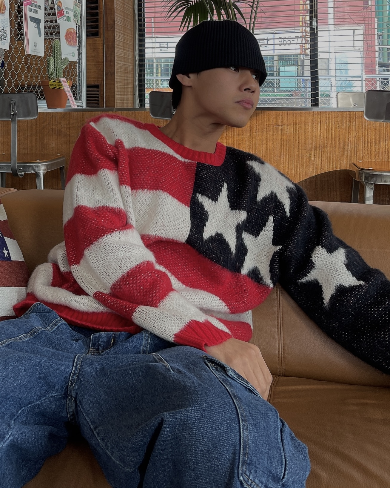Star and stripe mohair knit(2Color)