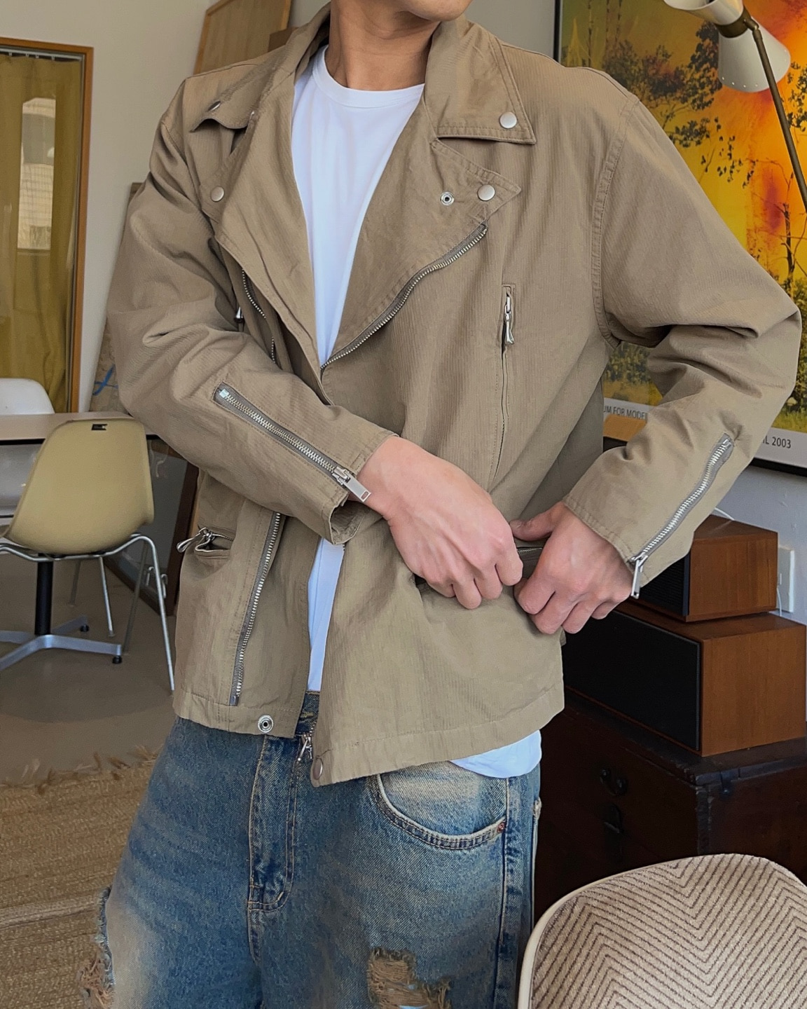 Cotton rider jacket(2Color)