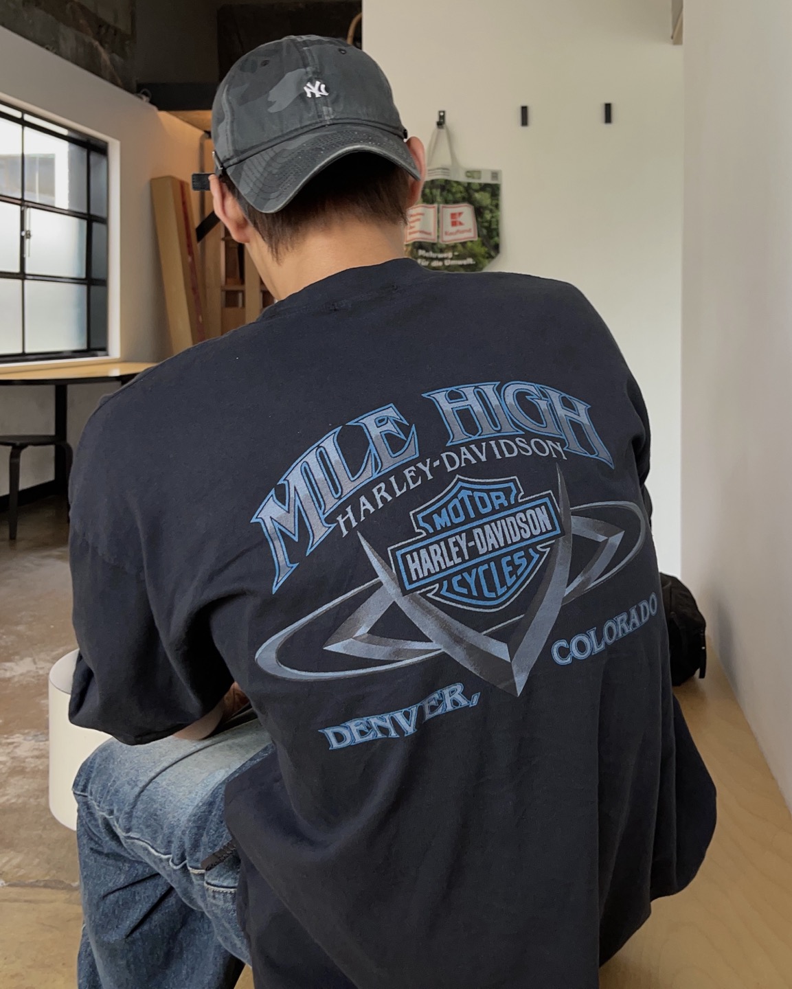 Dying motorcycle lettering half t_shirts